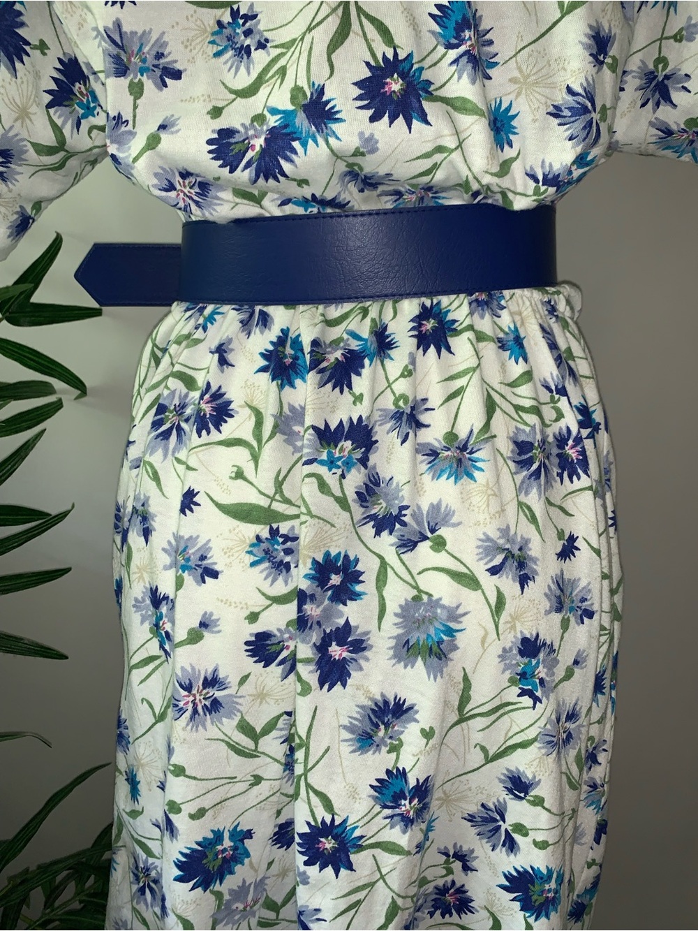 v i n t a g e :: Floral Cottagecore Cornflower Shirtdress - Picture 14 of 14